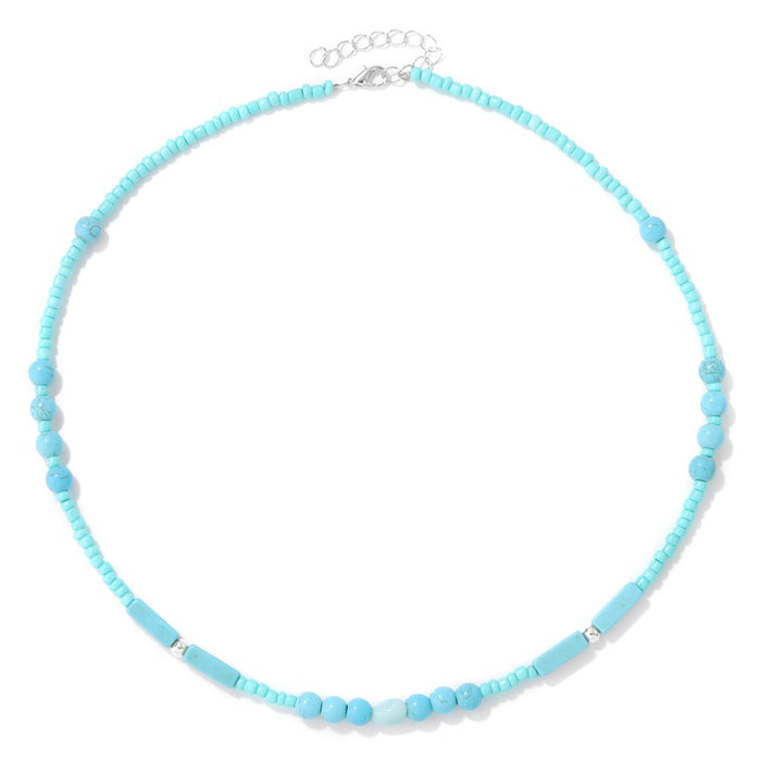 Wholesale Stone bead necklace with colorful small beads choker necklace