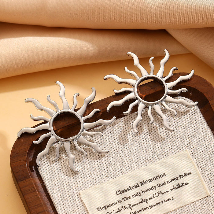 Wholesale Exaggerated Design High-End Sun Earrings Sunflower Earrings Women's Earrings