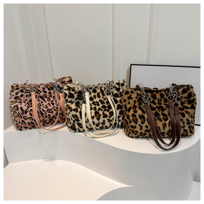 Wholesale Stylish Leopard Print Plush Shoulder Bag JDC-SD-ShengShi003