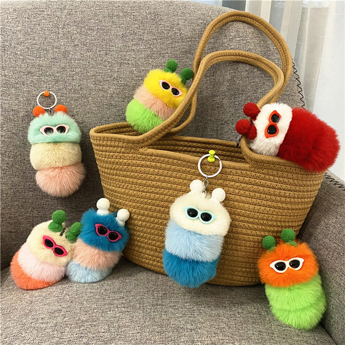 Wholesale Keychain Cartoon Plush Doll Car Keychain Ring Hairball Bag Pendant Accessories