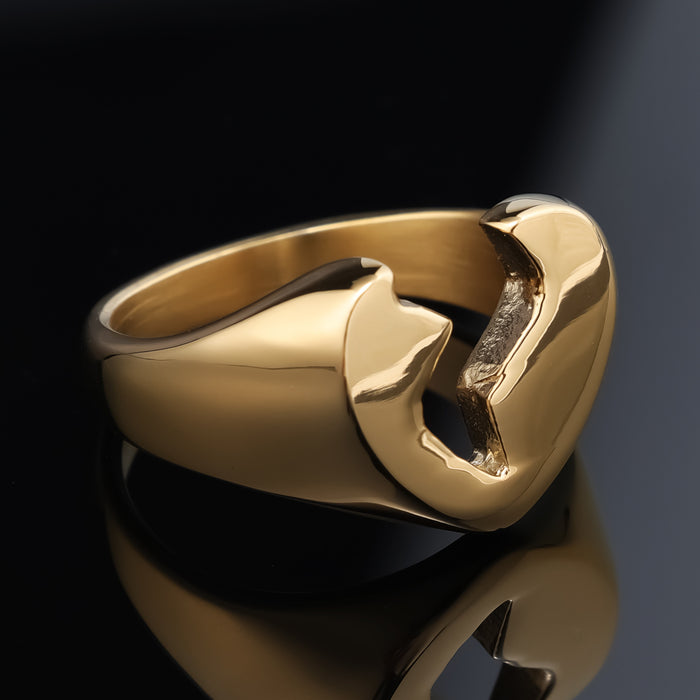 Wholesale Broken Heart Stainless Steel Ring JDC-RS-MoEr002