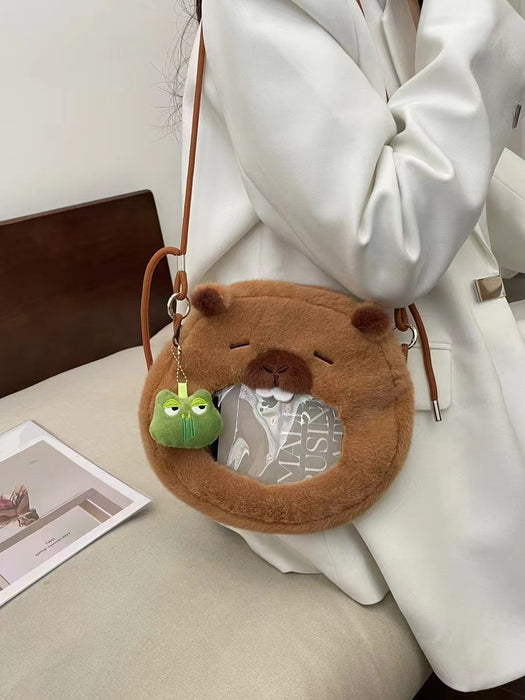 Wholesale Plush Capybara Backpack Cute Crossbody Handbag Female Cartoon Student Small Backpack
