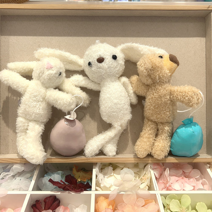 Wholesale Plush balloon teddy bear keychain bag pendant cute cartoon children's toys handmade accessories