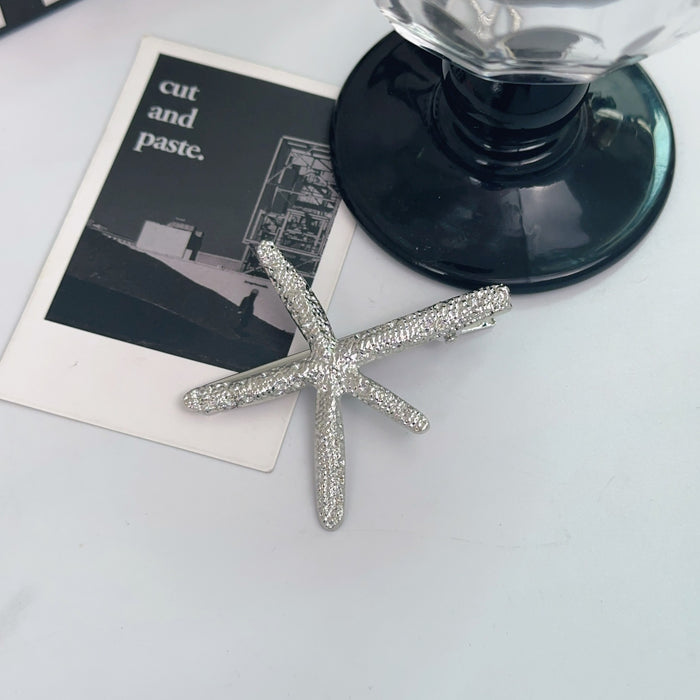 Wholesale silver Starfish Hairpin Women's Bangs Duckbill Clip Sweet Cool Hot Girl Side Clip Side Broken Hair Hairpin Hair Accessories Hair Accessories