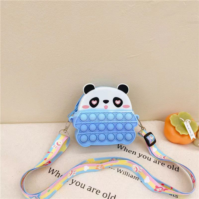 Wholesale Cute Silicone Crossbody Wallet for Girls Red Strawberry Bow Design