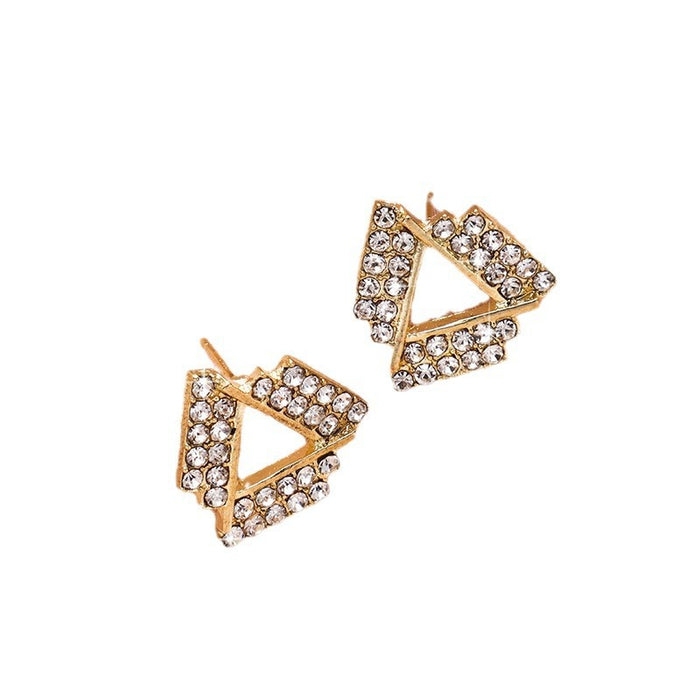 Wholesale Silver Needle Simple and Versatile Jewelry with Diamond Geometry, High Grade Feeling Earrings