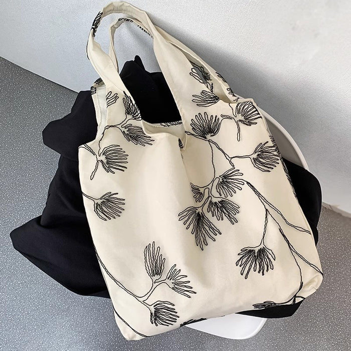 Wholesale Lazy style canvas bag, butterfly shoulder tote bag, large capacity handheld tote bag
