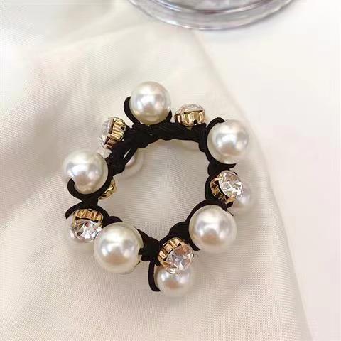 Wholesale Simple Pearl Rhinestone Hair Scrunchies JDC-HS-Zhenr002