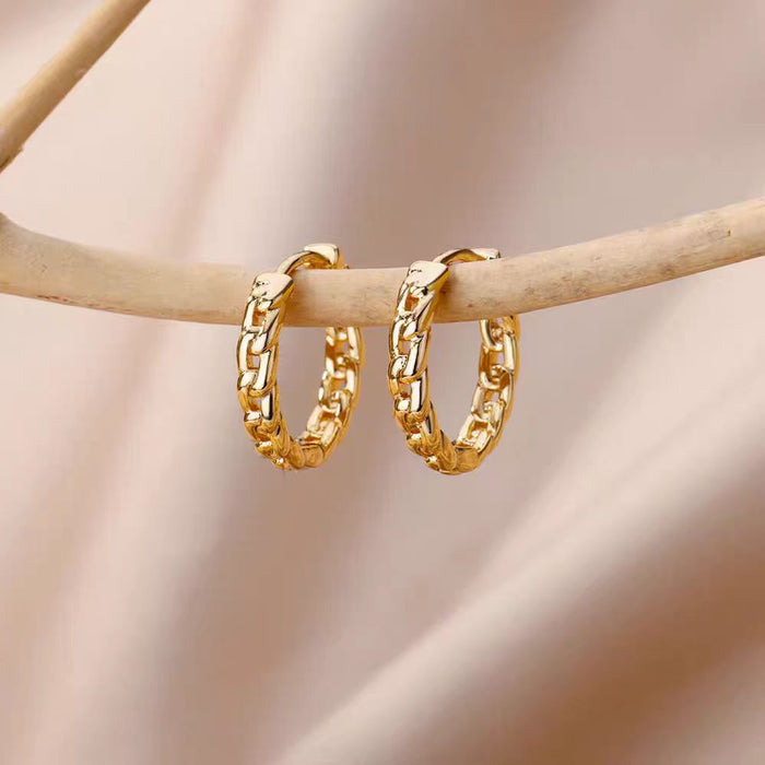Wholesale 18K Gold Accessible Versatile Simple ins Ear Piercing Earrings