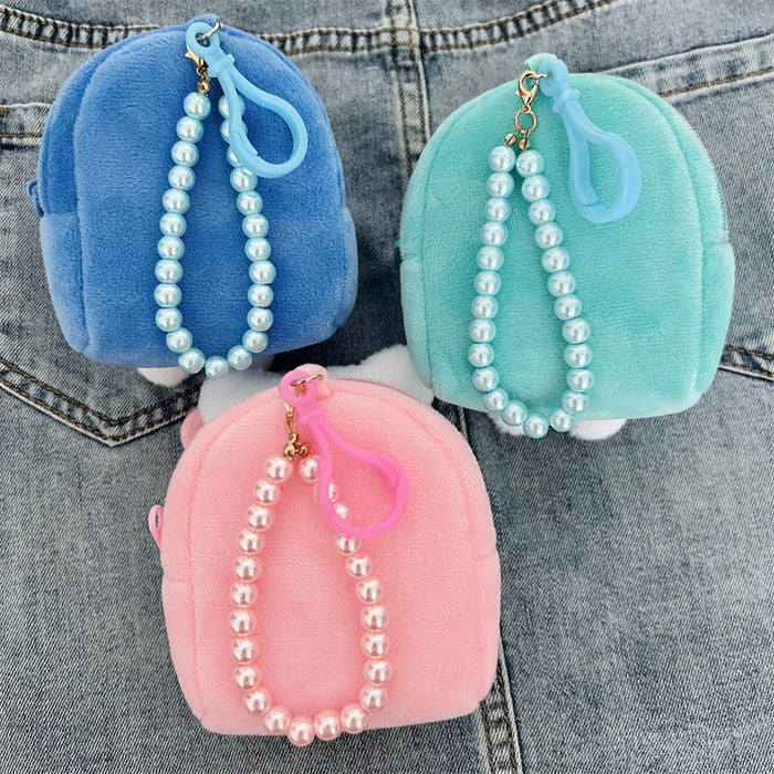 Wholesale Portable mini plush wallet with bowknot design