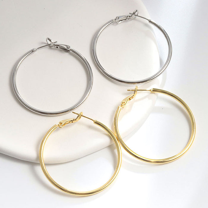 Wholesale Simple Metal Hoop Copper Earrings JDC-ES-MeiY002