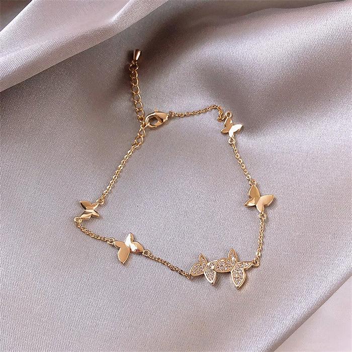 Wholesale Fashionable diamond studded bracelet design with simple butterfly bracelet