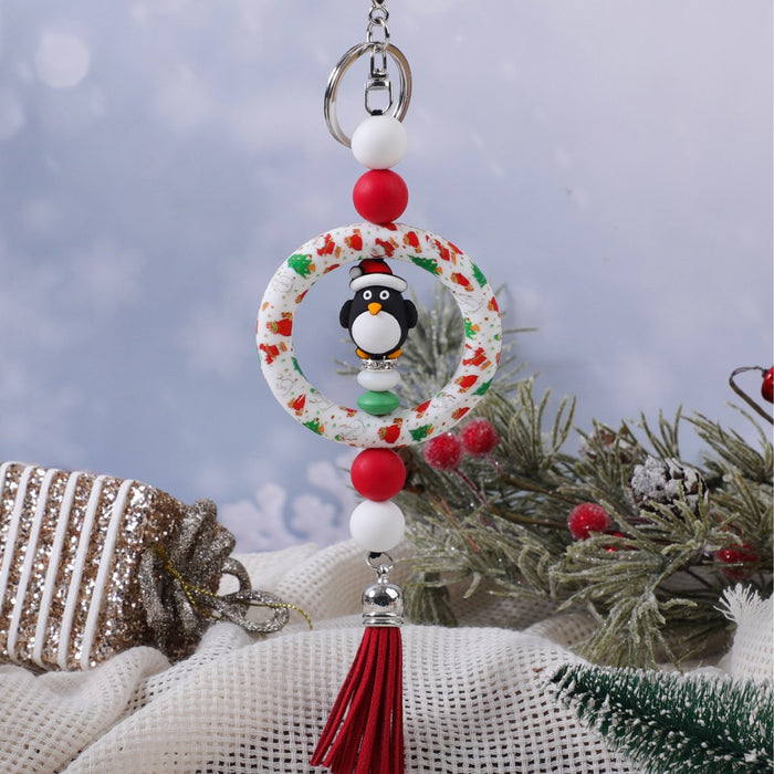 Wholesale Silicone Santa Christmas Keychain Charm Fashion Accessory Gift for Party MOQ≥2