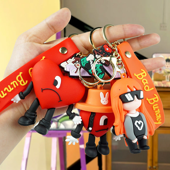 Wholesale Rubber Cartoon Doll Keychain JDC-KC-Yexiang014