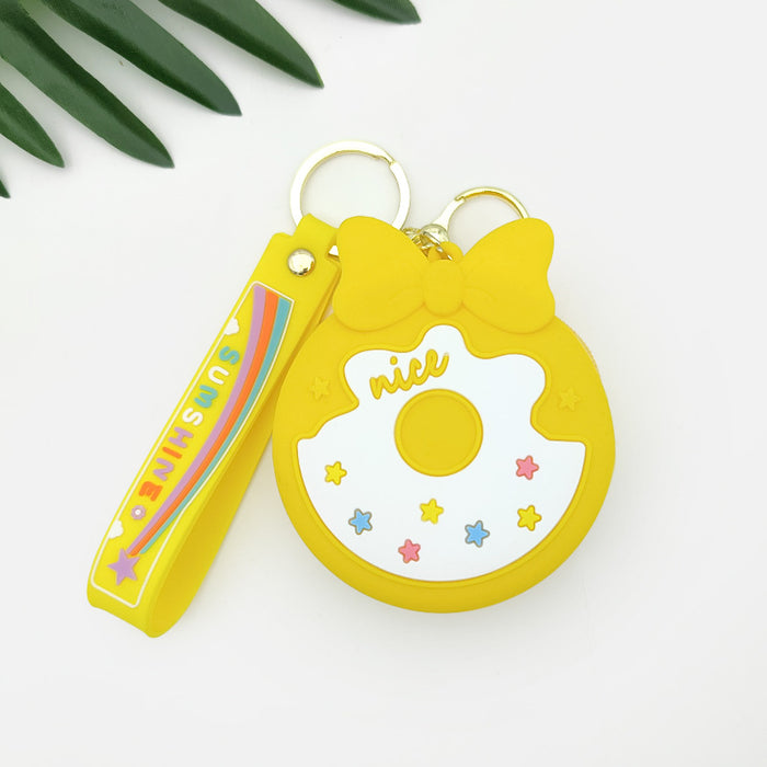 Wholesale Round Coin Bag Cartoon Coin Purse Sweet Mini Silicone Bag Headset Bag
