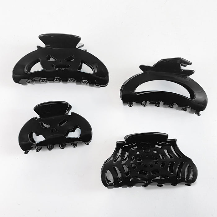 Wholesale Chic Hair Clips Black Magic Hat Pumpkin Skull Shark Claw Gripper Hair Accessories
