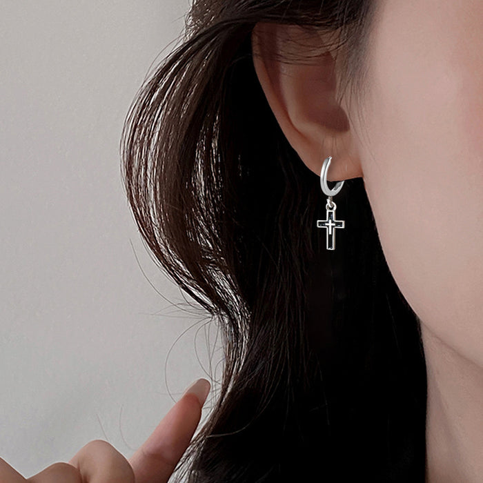 Wholesale Cross ear buckle street earrings niche retro design ear loops