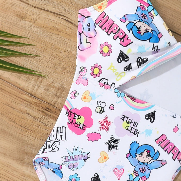 Wholesale New one-piece swimsuit with hollowed out suspender, children's swimsuit, hot spring