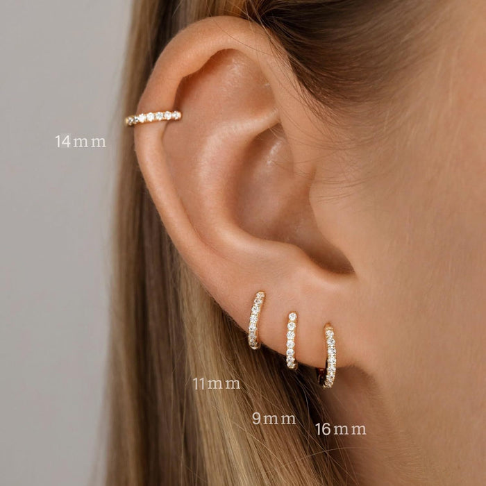 Wholesale Electroplating simple zircon inlaid circle fashionable women's ear ring four piece set