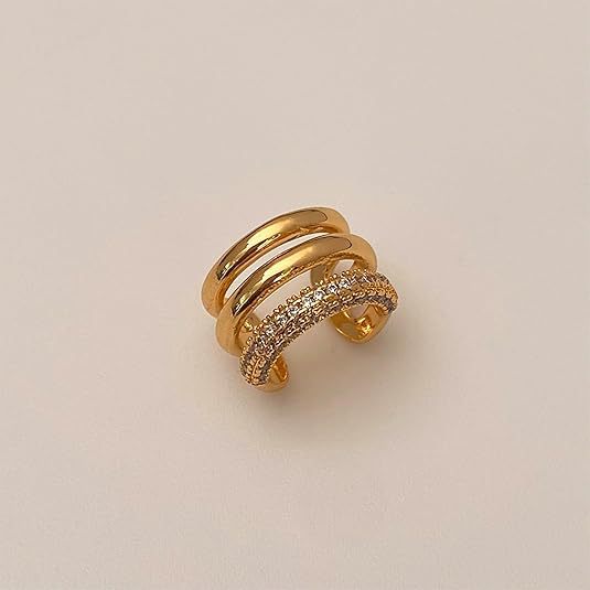 Wholesale Fashion Zircon Set Simple Women's Versatile Earbone Clip Cross Fried Dough Twists Three Piece Set