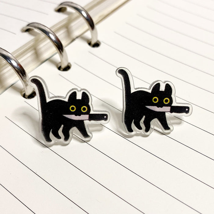 Wholesale Acrylic  Earrings Assassinate Cats Funny Earrings