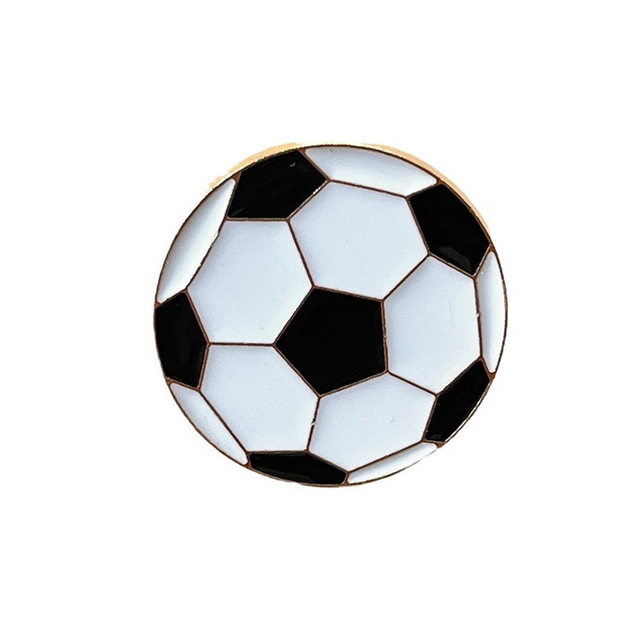 Wholesale Football cartoon brooch, basketball badminton, cute metal personalized badge, clothing bag accessories