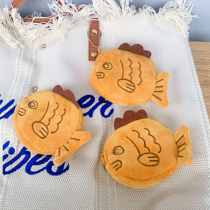 Wholesale New cute cartoon plush small change bag mouth red envelope coin bag data cable bag wholesale