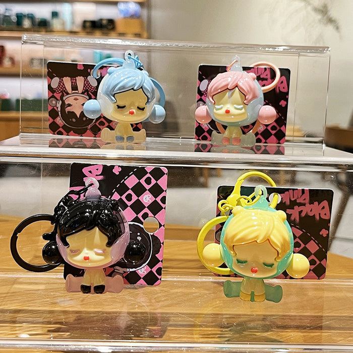 Wholesale Original Girl Keychain Electroplating UV Cartoon Doll Couple Keychain Bag Pendant Small Gift