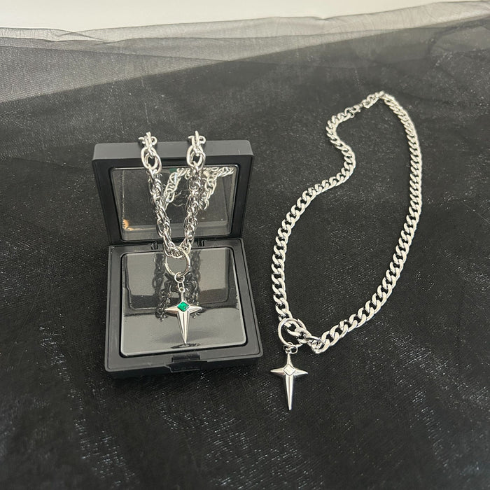 Wholesale Titanium steel non fading cross pendant necklace, niche design, high-end and versatile necklace accessory