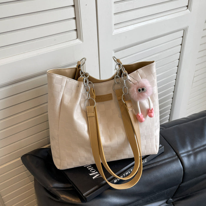 Wholesale Color blocked patchwork shoulder bag commuting tote bag