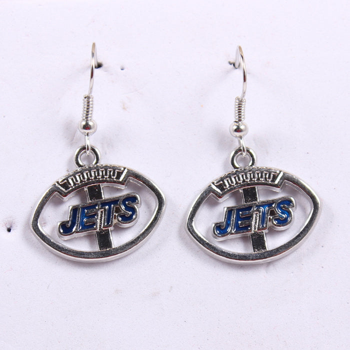 Wholesale team earrings earrings  rugby shape earrings lightning cowboy chief pirate Steelman