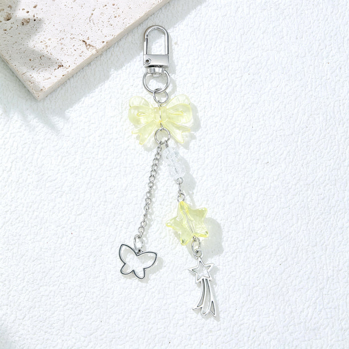 Wholesale Sweet Cool Style Acrylic Bow Star Pendant Keychain Fashion Accessory Gift for Women