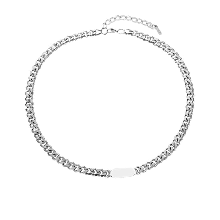 Wholesale Titanium steel light luxury necklace bracelet, men's and women's short collarbone chain, simple and cool style