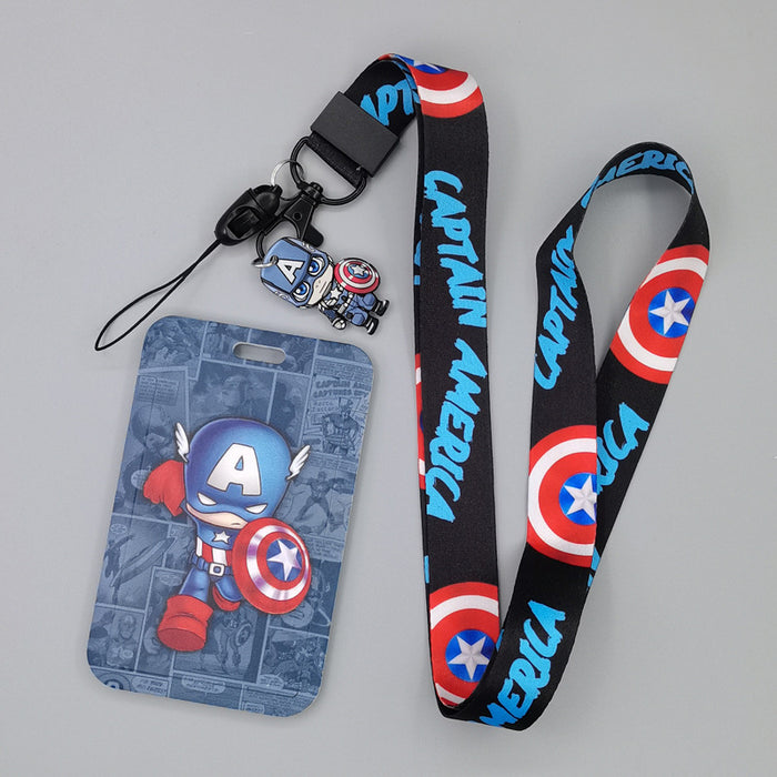 Wholesale Cartoon Superhero Bus Pass Holder With Neck Lanyard ABS Material Trendy Fashion Accessory