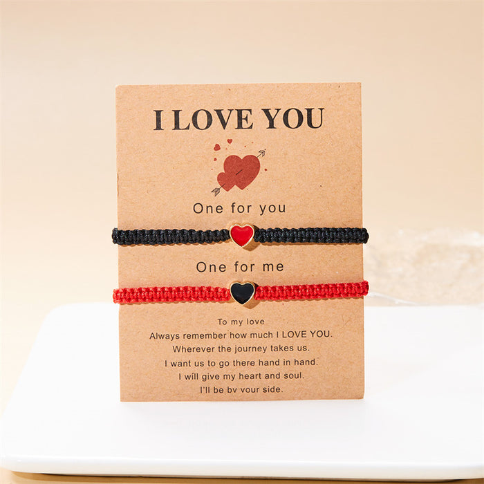 Wholesale  fashion oil dripping love hand-woven bracelet all-match