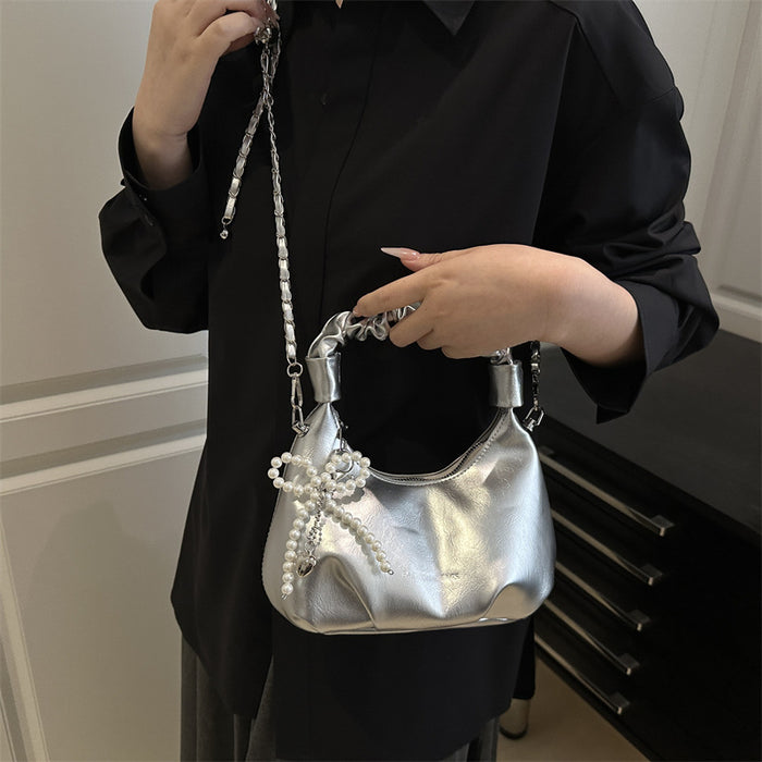 Wholesale Chain crossbody bag, new crossbody handle, fashionable and pleated