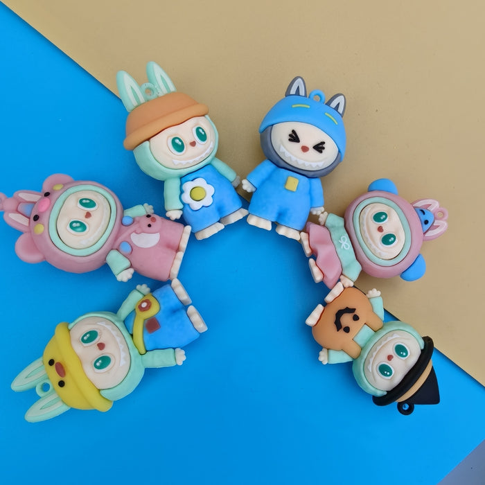 Wholesale Cross-dressing three-dimensional soft PVC material cartoon cute pull cloth pendant