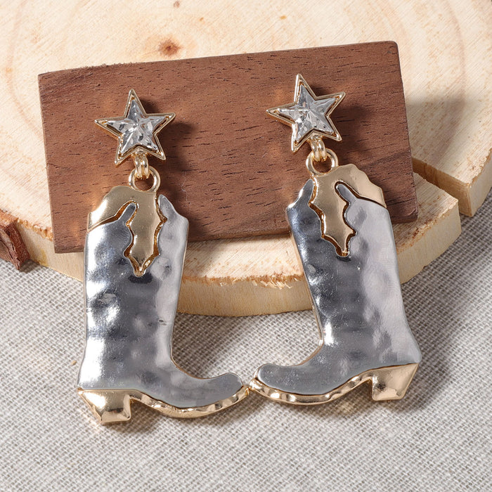 Wholesale Five-star Alloy War Boots Earrings Niche Amazon Women's Style
