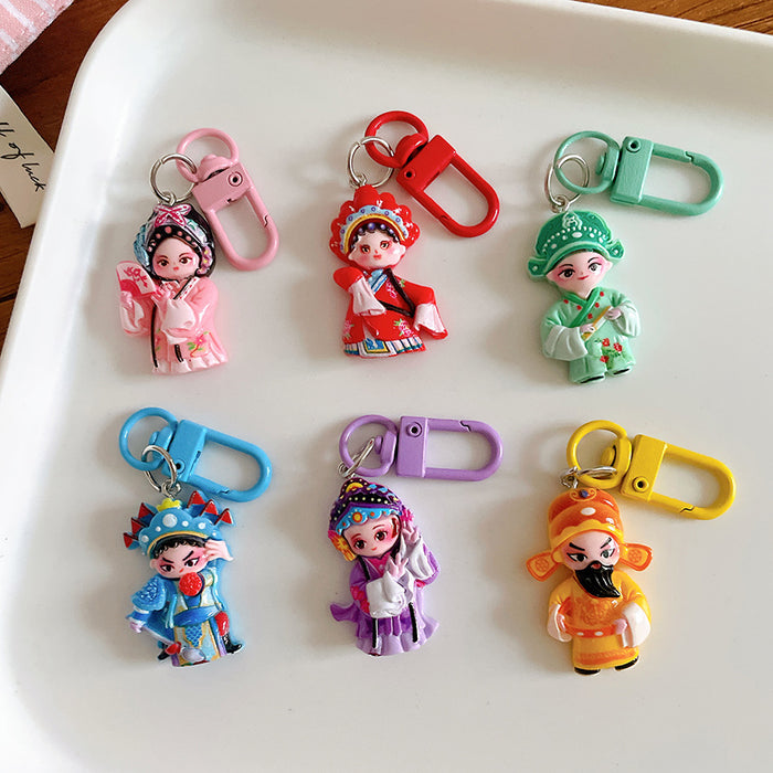 Wholesale Opera character keychain pendant, cute and personalized backpack hanging accessory with accessories