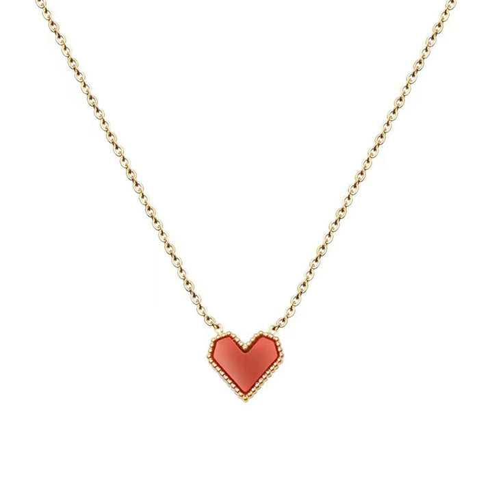 Wholesale Necklace, heart-shaped collarbone chain design, light luxury style, peach heart accessory
