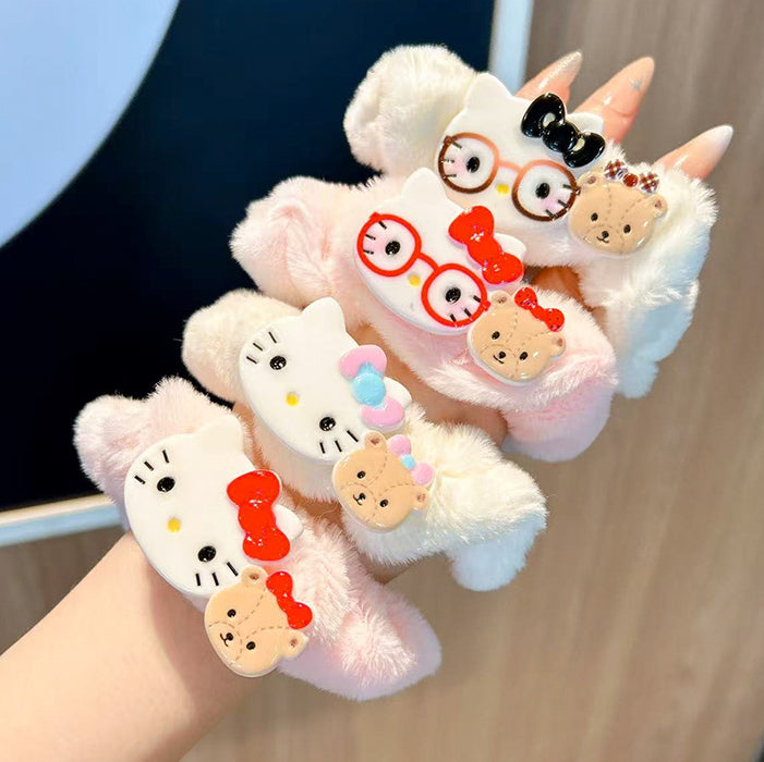 Wholesale Cute cartoon cat plush hair scrunchies
