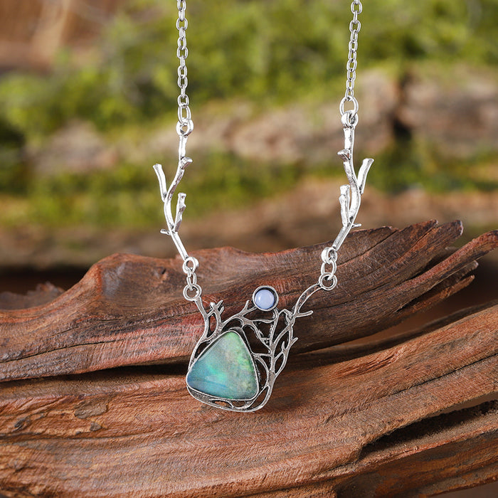 Wholesale Retro Hollow Lotus Leaf  Necklace