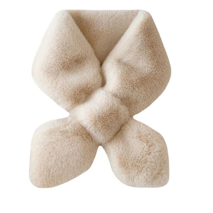 Wholesale Thick Plush Scarves Women's Imitation Otter Rabbit Fur Scarf Warm and Cold Resistant Cross Plush JDC-SF-GJ003