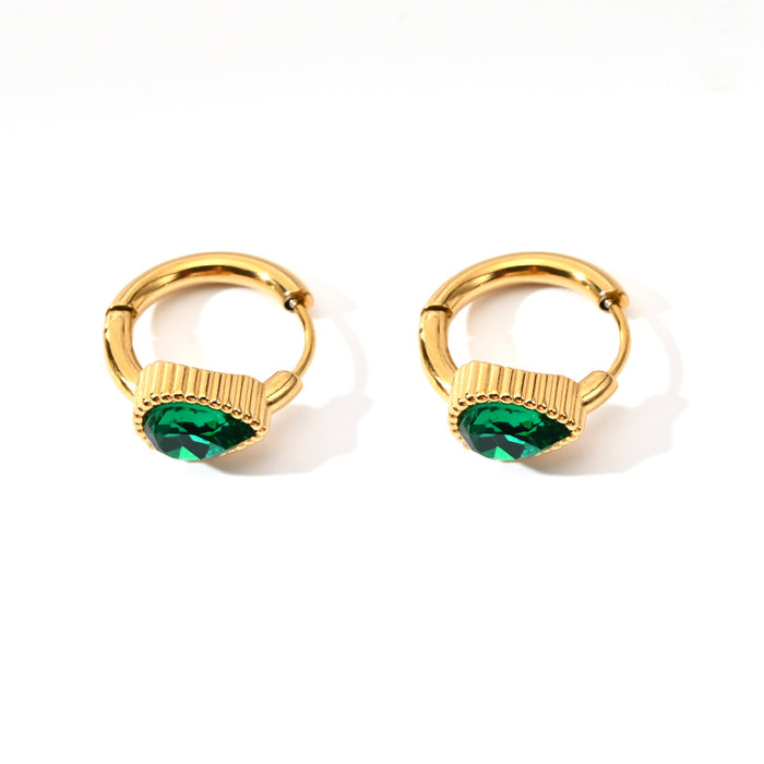 Wholesale Stainless steel heart-shaped earrings with niche temperament, fashionable personality, light luxury, heart studded diamond earrings wholesale