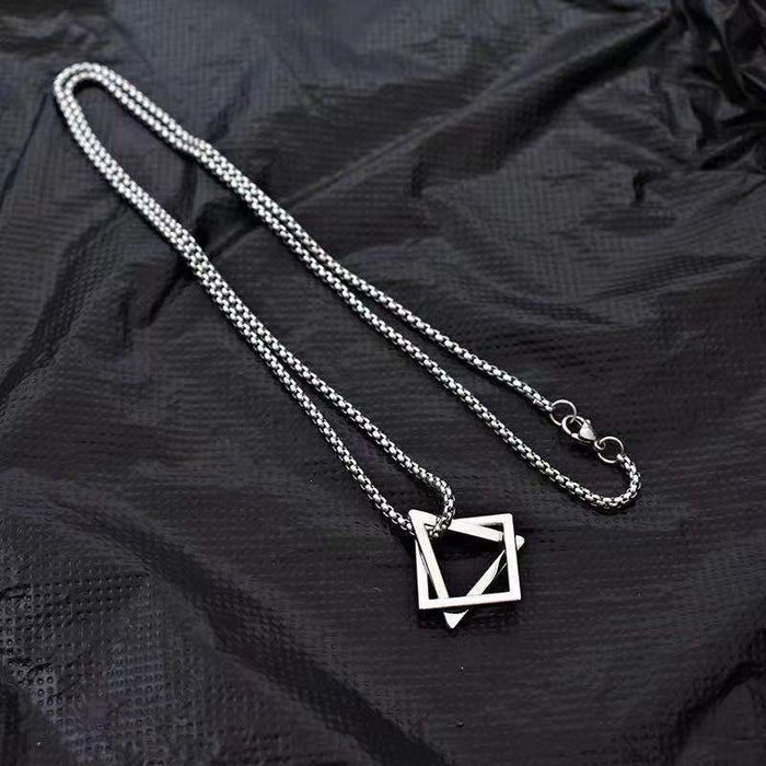 Wholesale Titanium Steel Geometric Pendant Necklace JDC-NE-DanY008