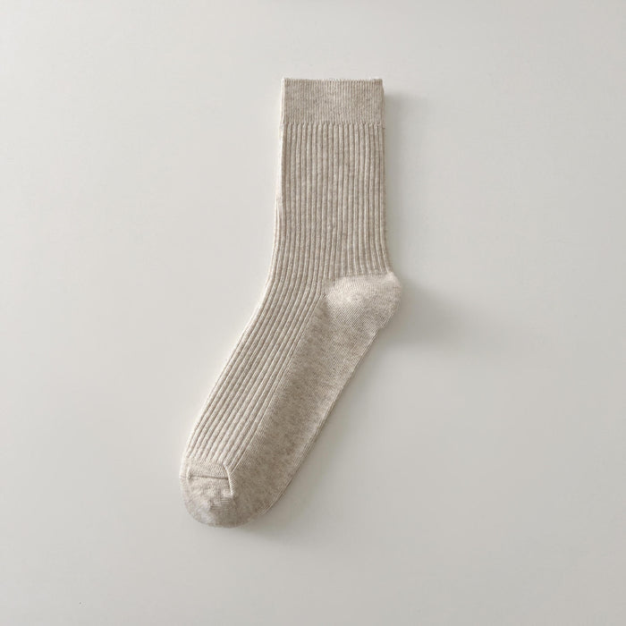 Wholesale Solid color men's socks, fashionable mid tube socks, breathable, sweat absorbing, comfortable cotton socks