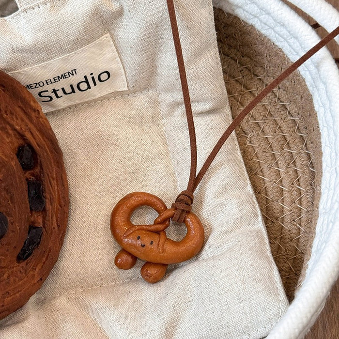 Wholesale Cute plush animal necklace, women's autumn and winter long style hanging neck sweater chain, sweatshirt chain