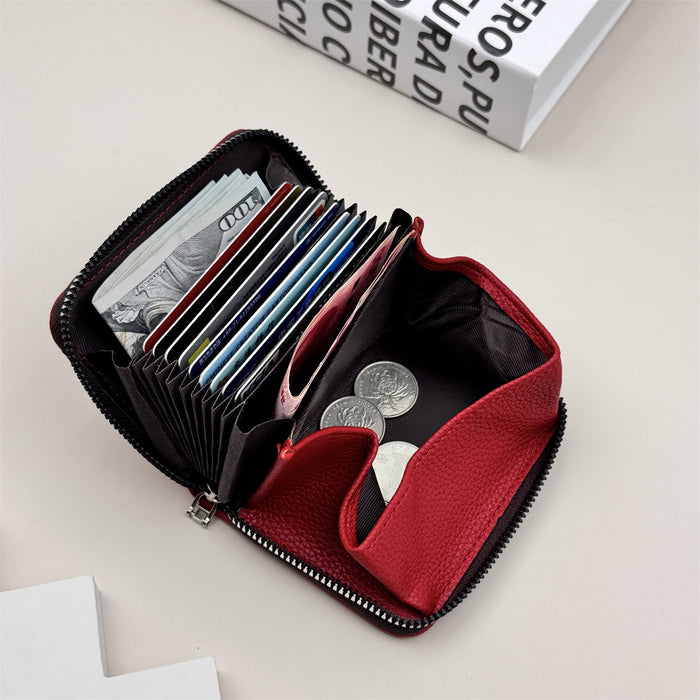 Wholesale Large Capacity PU Leather Card Holder Coin Purse Solid Black Daily Use Gift MOQ≥2