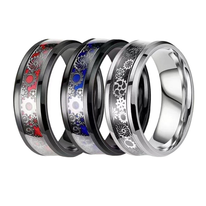 Wholesale Titanium Steel Personalized Gear Rings  JDC-RS-XinJu004