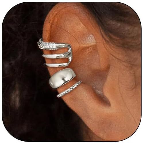 Wholesale Fashion Zircon Set Simple Women's Versatile Earbone Clip Cross Fried Dough Twists Three Piece Set